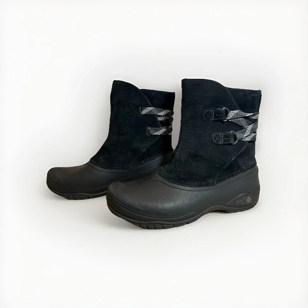 North Face SHELLISTA II Women WaterProof Leather Shorty Boots Shoes Black Size 8